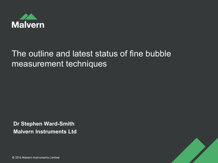 the outline and latest status of fine bubble