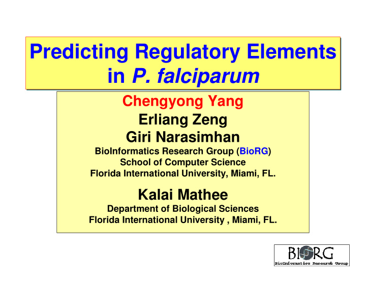 predicting regulatory elements predicting regulatory