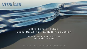 U l t r a - B a r r i e r  F i l m s :  S c a l e  U p  o f  R o l l  t o  R o l l  P r o d u c t i