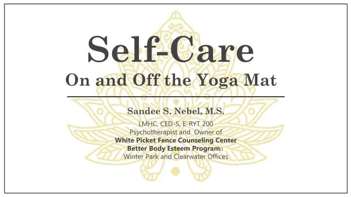 self care