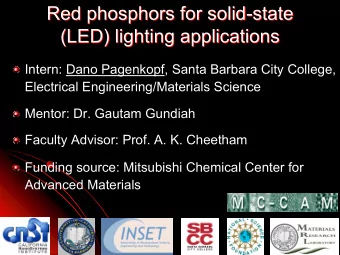 Red phosphors for solid-  -state  state  Red phosphors for solid  (LED) lighting applications
