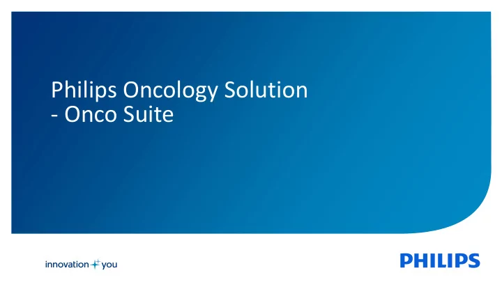 philips oncology solution
