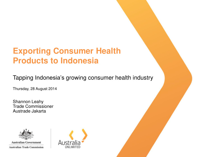 exporting consumer health products to indonesia