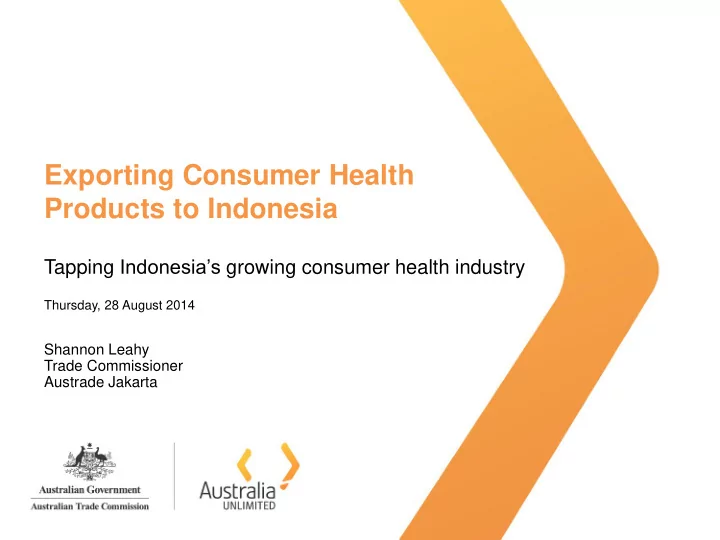 exporting consumer health products to indonesia