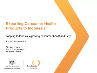 Exporting Consumer Health  Products to Indonesia Tapping Indonesias growing consumer health