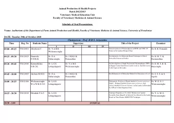 Chairperson : Prof. H.B.S. Ariyaratne  Time  Reg. No  Students Name  Supervisor  Title of the