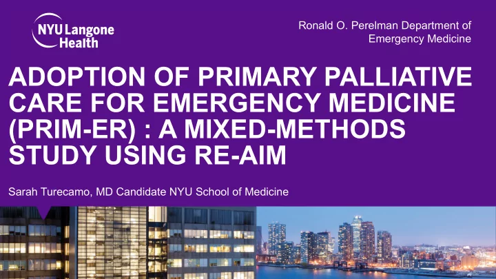 adoption of primary palliative care for emergency