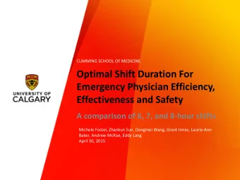 Optimal Shift Duration For  Emergency Physician Efficiency, Effectiveness and Safety A comparison