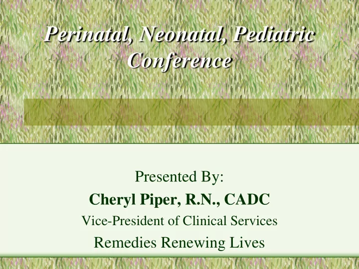 perinatal neonatal pediatric