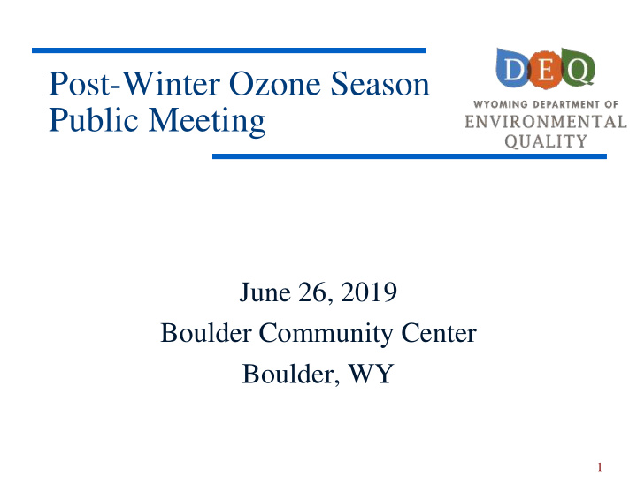 post winter ozone season
