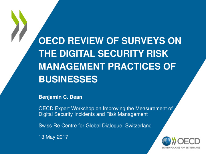 oecd review of surveys on the digital security risk