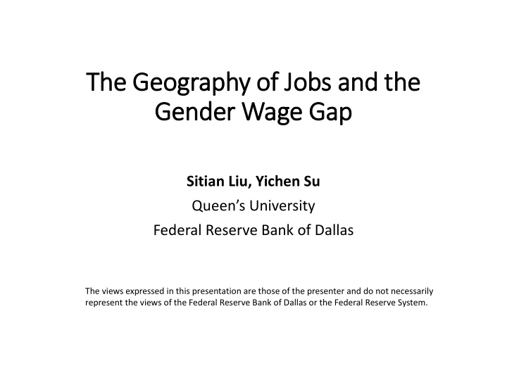 the the geography o of jobs and t and the he ge gende