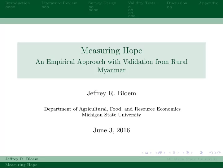 measuring hope