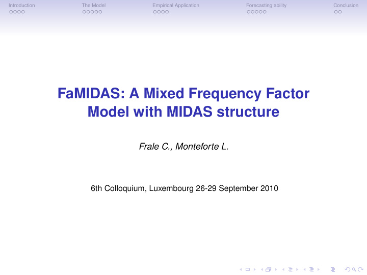 famidas a mixed frequency factor model with midas