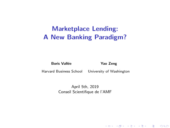 marketplace lending a new banking paradigm