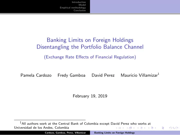 banking limits on foreign holdings disentangling the