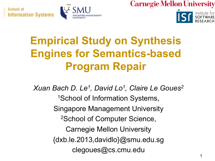 empirical study on synthesis engines for semantics based