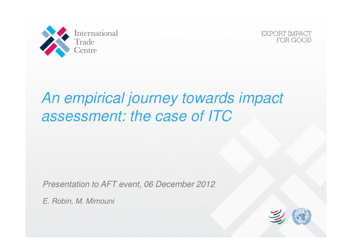 an empirical journey towards impact assessment the case