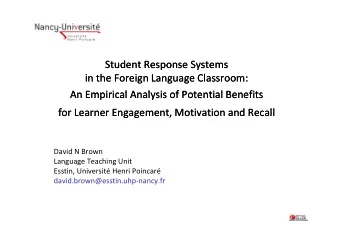 Student Response Systems  Student Response Systems Student Response Systems Student Response