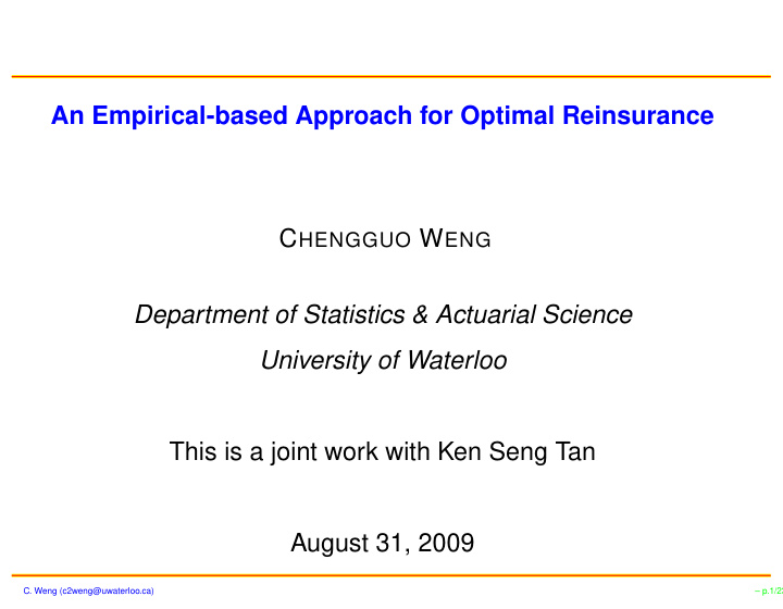 an empirical based approach for optimal reinsurance