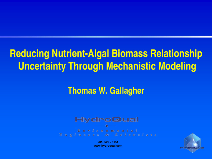 reducing nutrient algal biomass relationship uncertainty