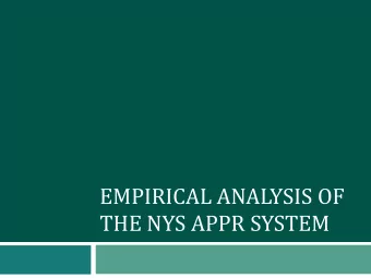 THE NYS APPR SYSTEM  Brenda Myers  Superintendent of Schools  Valhalla UFSD Education Analytics