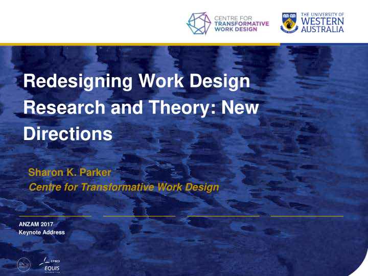 redesigning work design research and theory new directions