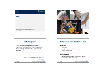 Persistent  pain  cycle    pain    Peripheral  sensi2sa2on    Central