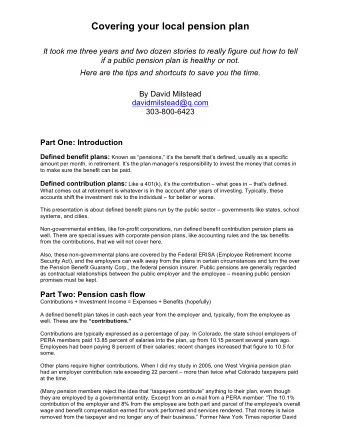 Covering your local pension plan  It took me three years and two dozen stories to really figure out