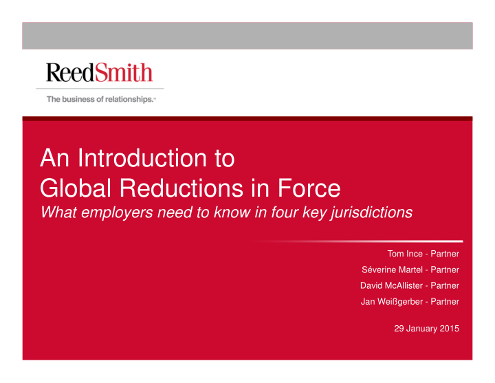 an introduction to global reductions in force