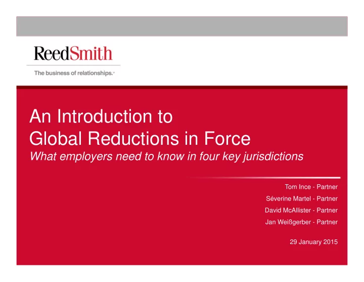 an introduction to global reductions in force