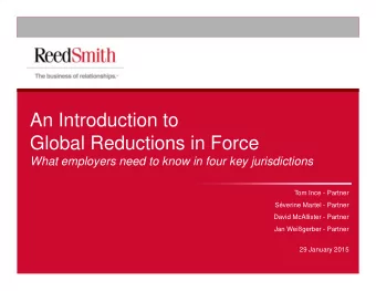 An Introduction to  Global Reductions in Force  What employers need to know in four key