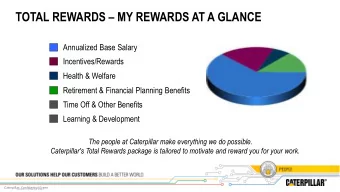 TOTAL REWARDS  MY REWARDS AT A GLANCE  Annualized Base Salary  Incentives/Rewards  Health &amp;