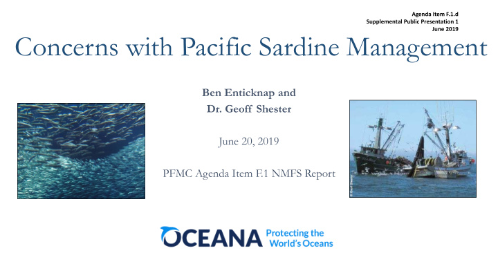 concerns with pacific sardine management