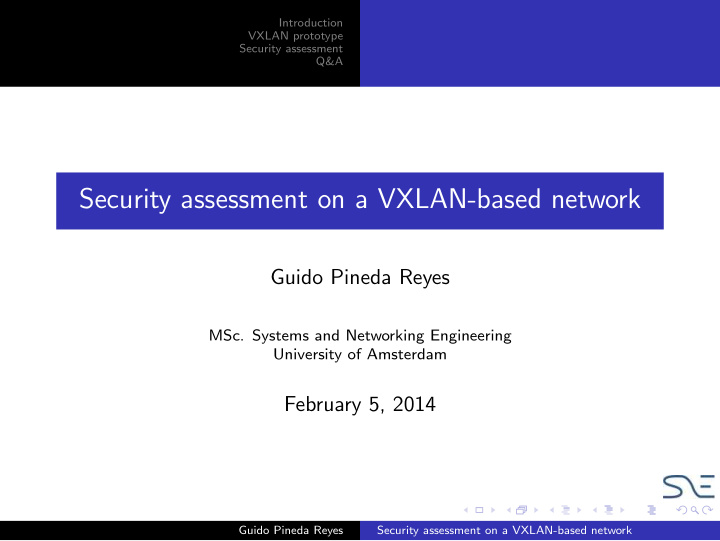 security assessment on a vxlan based network