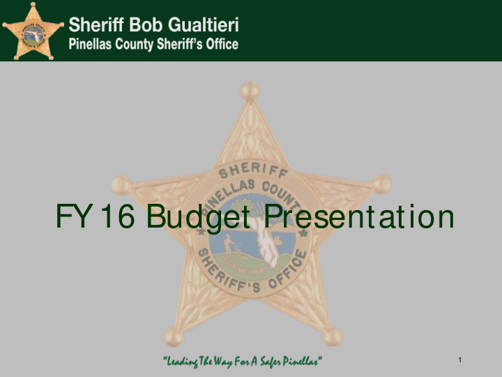 fy 16 budget presentation