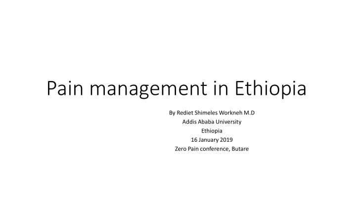 pain management in ethiopia