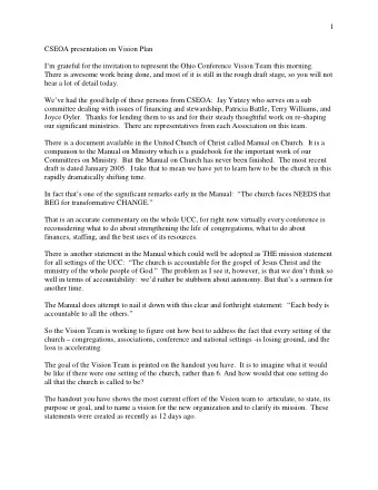 1  CSEOA presentation on Vision Plan  Im grateful for the invitation to represent the Ohio