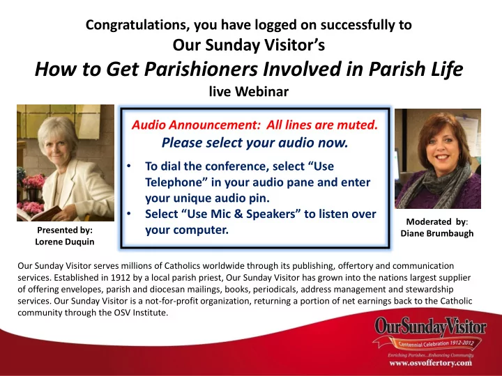how to get parishioners involved in parish life
