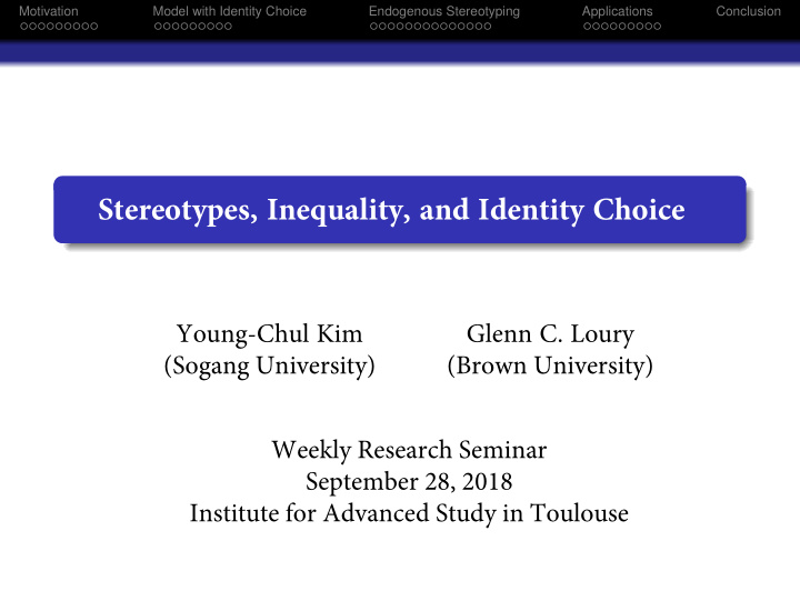 stereotypes inequality and identity choice