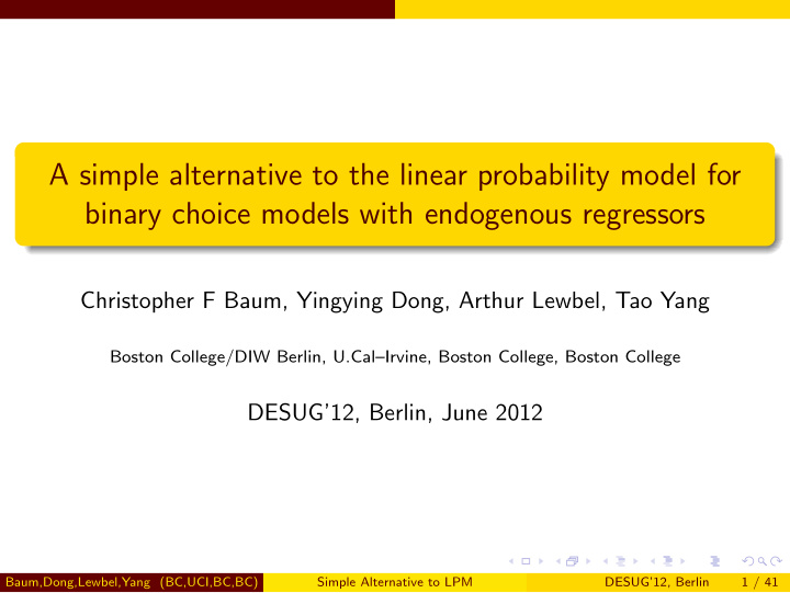 a simple alternative to the linear probability model for