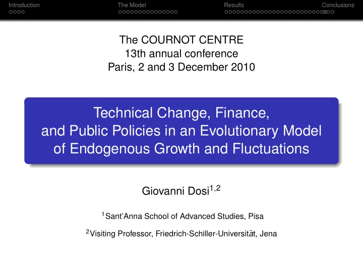 technical change finance and public policies in an