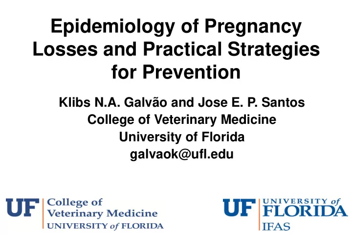 epidemiology of pregnancy
