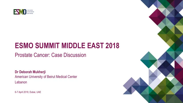 esmo summit middle east 2018