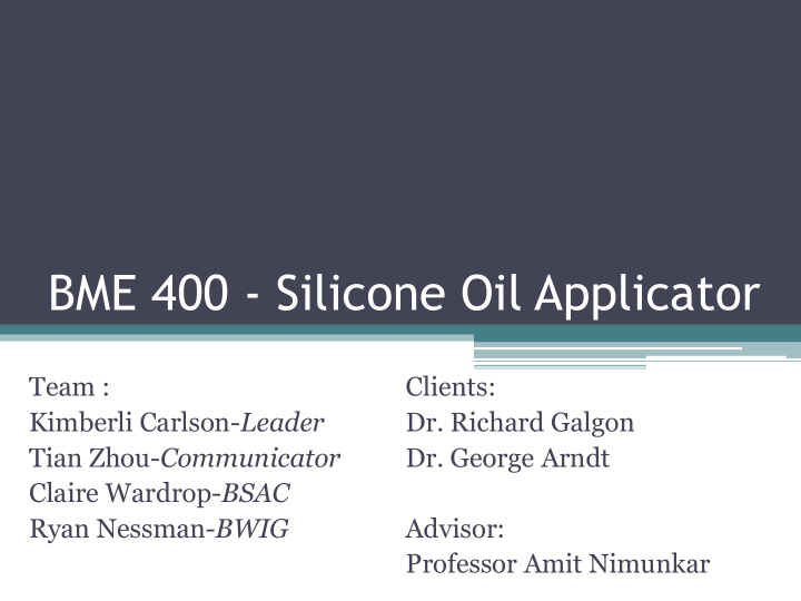 bme 400 silicone oil applicator