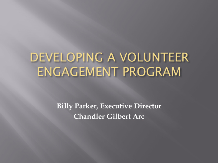 developing a volunteer engagement program