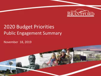 2020#Budget#Priorities#  Public#Engagement#Summary  November##18,#2019