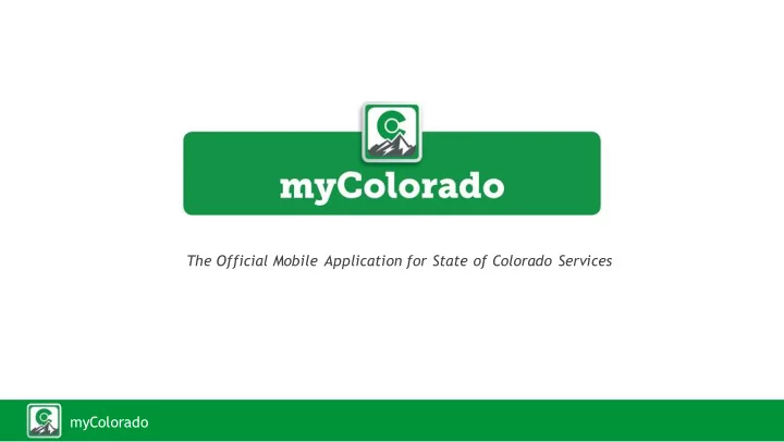 the official mobile application for state of colorado
