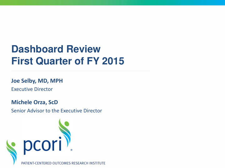 dashboard review first quarter of fy 2015