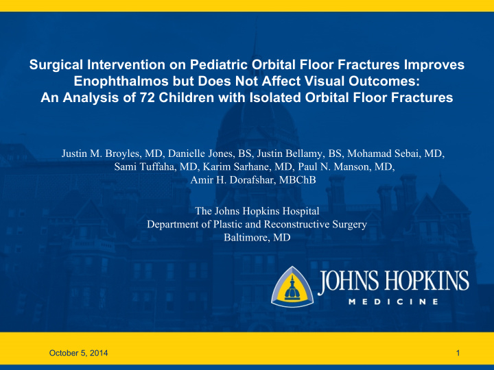 surgical intervention on pediatric orbital floor